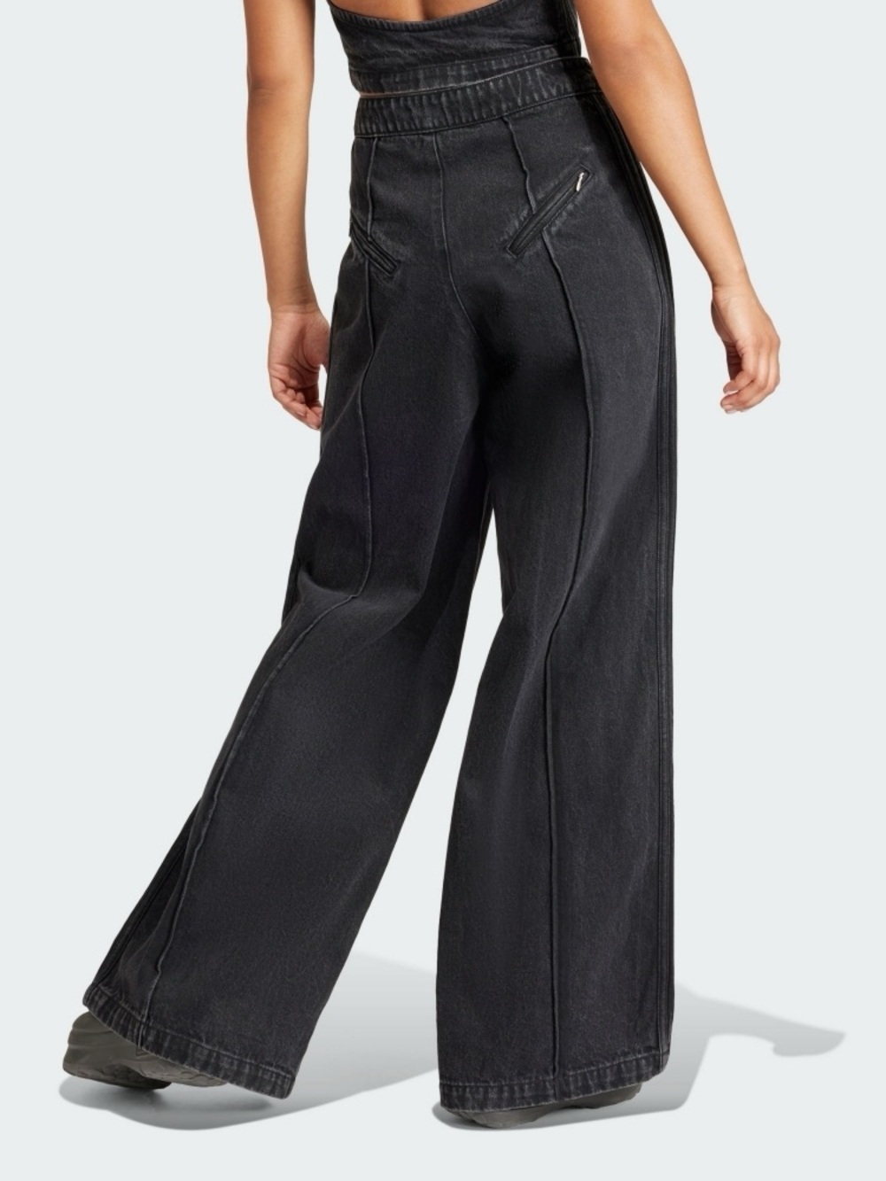 adidas Black Wide Leg Jeans 35” - Picture 2 of 11